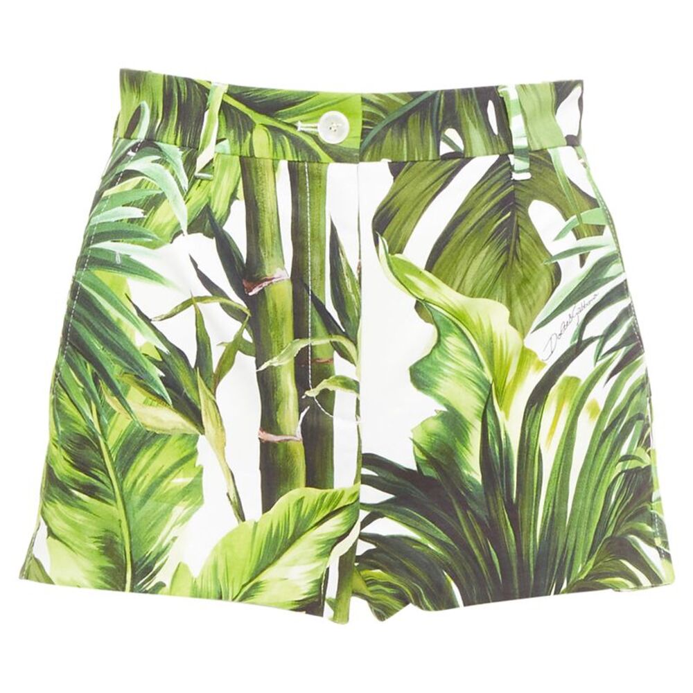 Dolce & Gabbana 2016 Banana Leaf Green Shorts